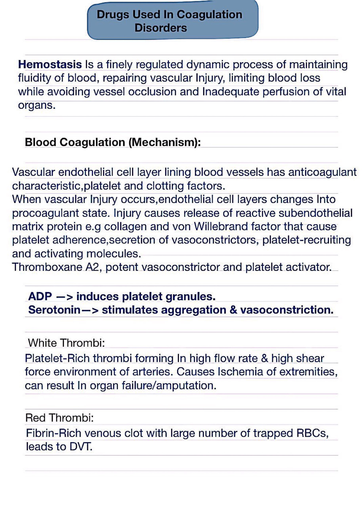 Coagulation Disorders - BIOL 2225 - Studocu