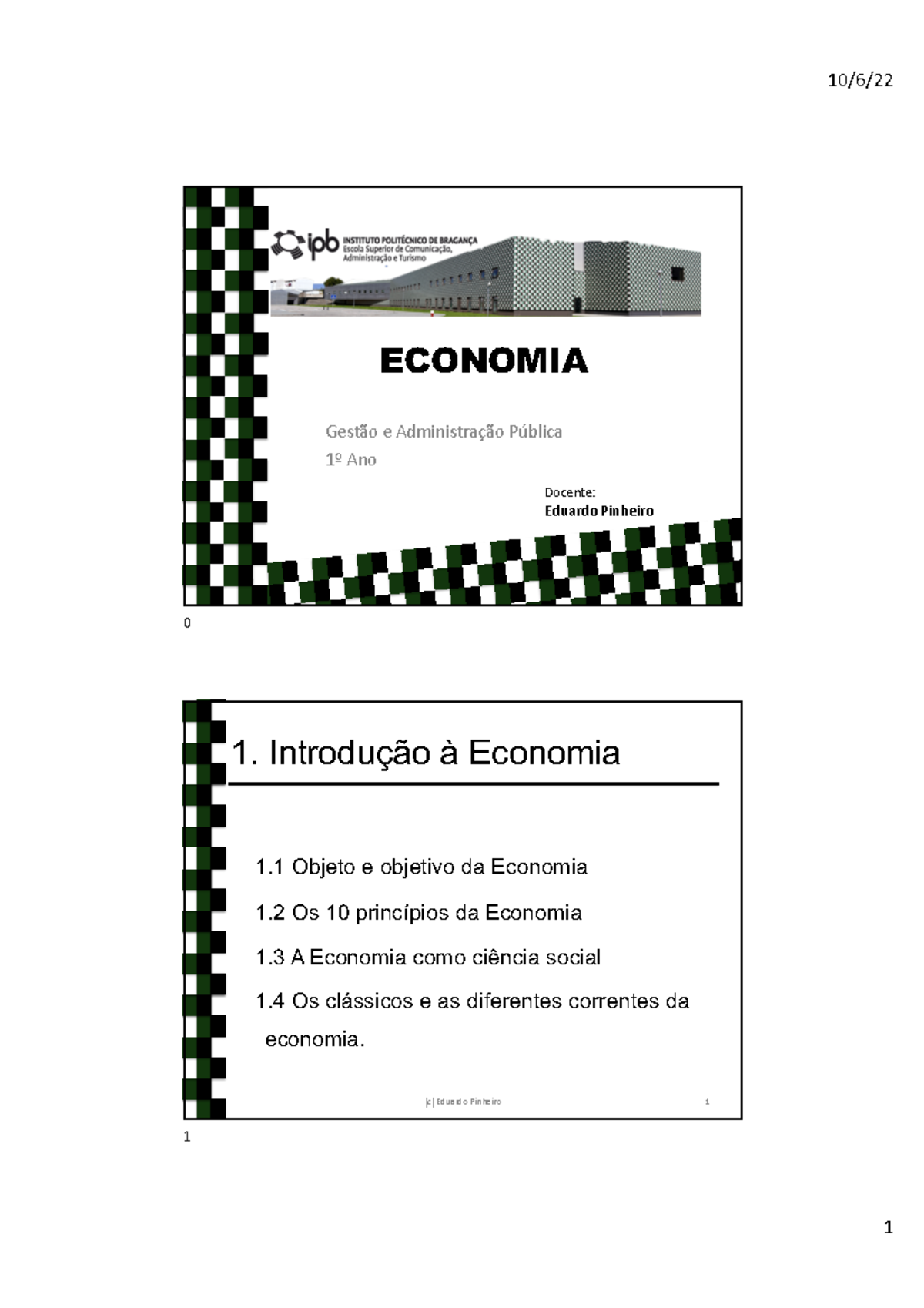 1.Introdução Economia - ECONOMIA Gestão E Administração Pública 1º Ano ...