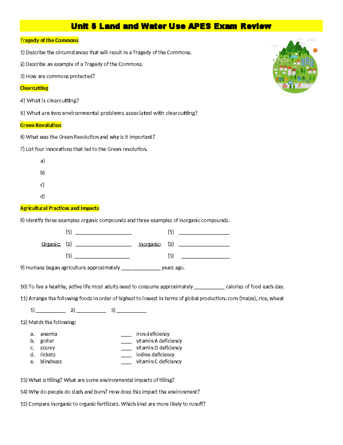 Unit 5 Land and Water Use AP Exam Review Unit 5 Land and Water Use