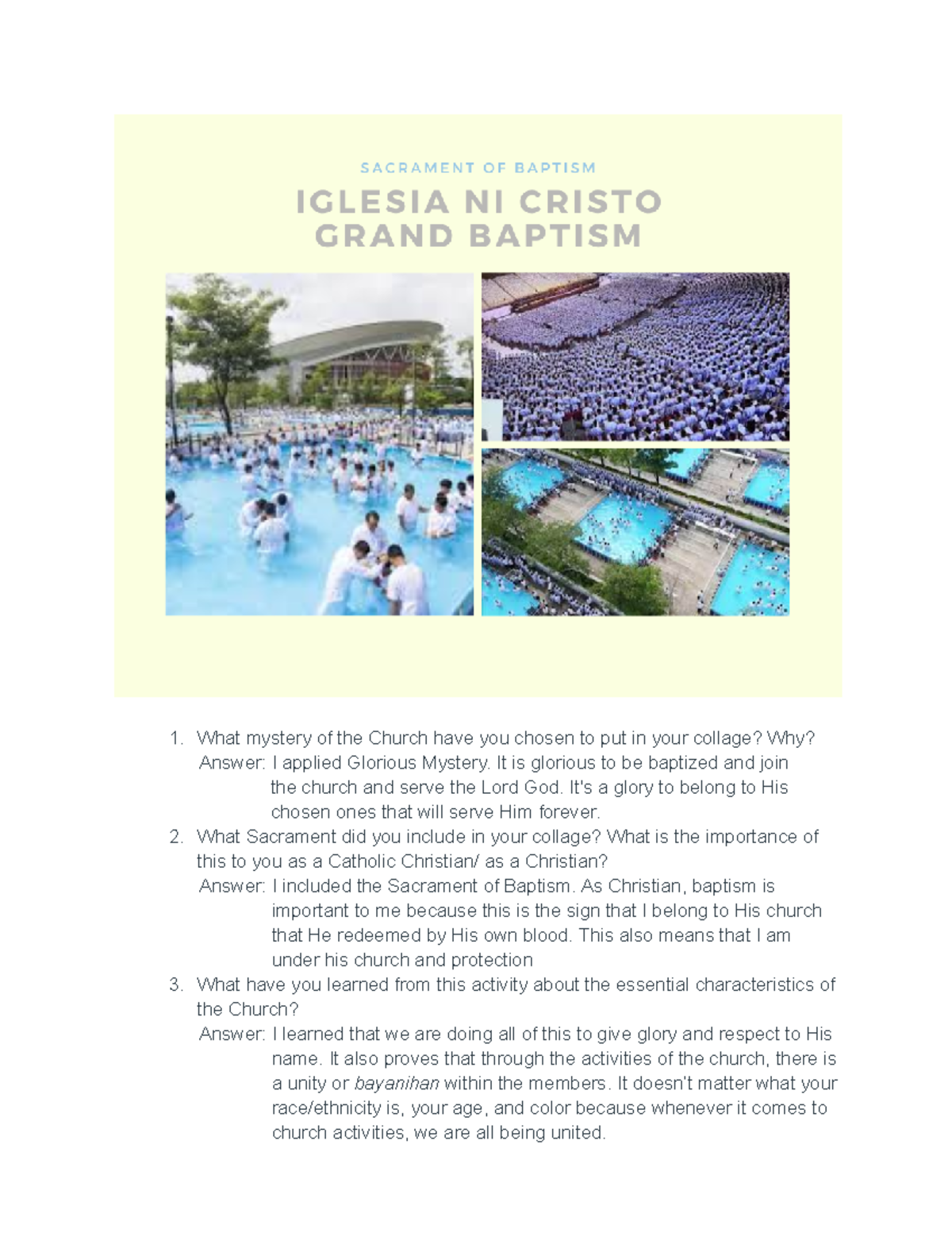 Cfe collage - context abt church - What mystery of the Church have you ...