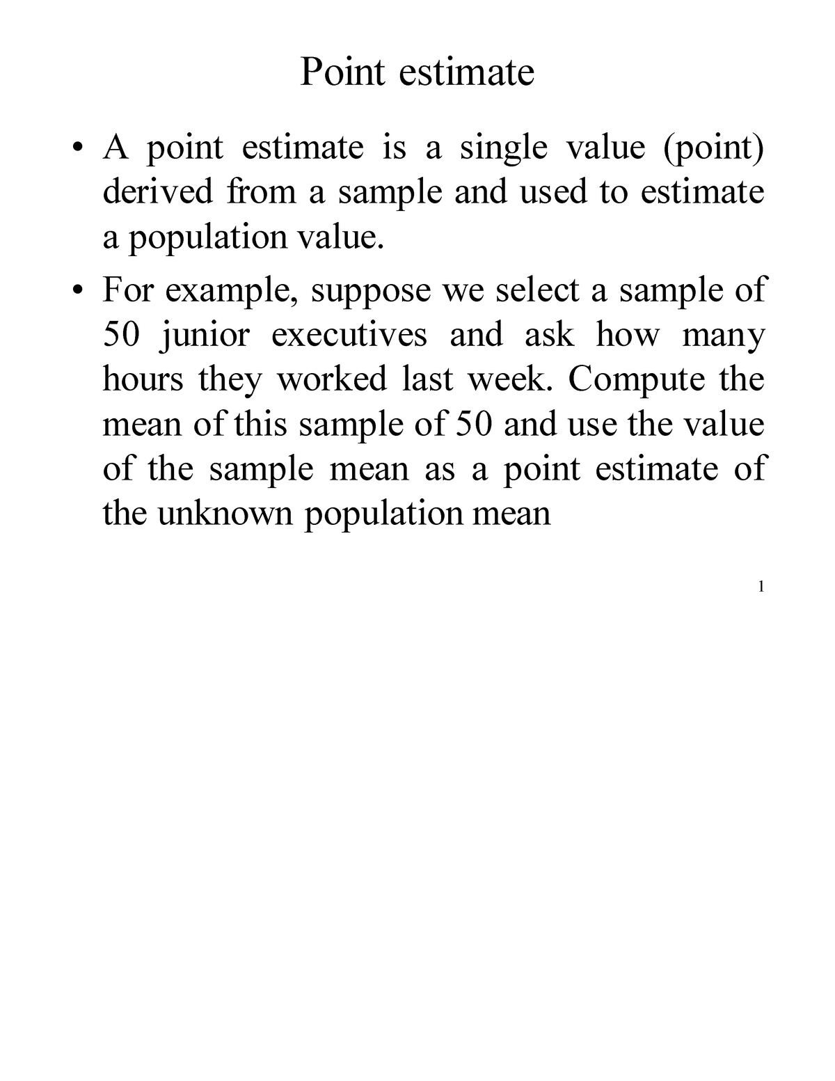 class-5-brm-point-estimate-a-point-estimate-is-a-single-value