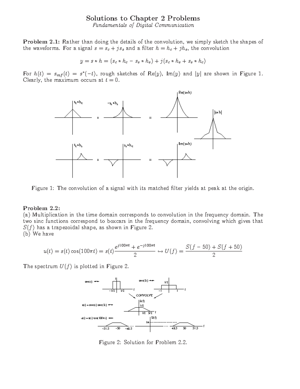 Upamanyu Madhow Fundamentals of Digital - Solutions to Chapter 2 ...