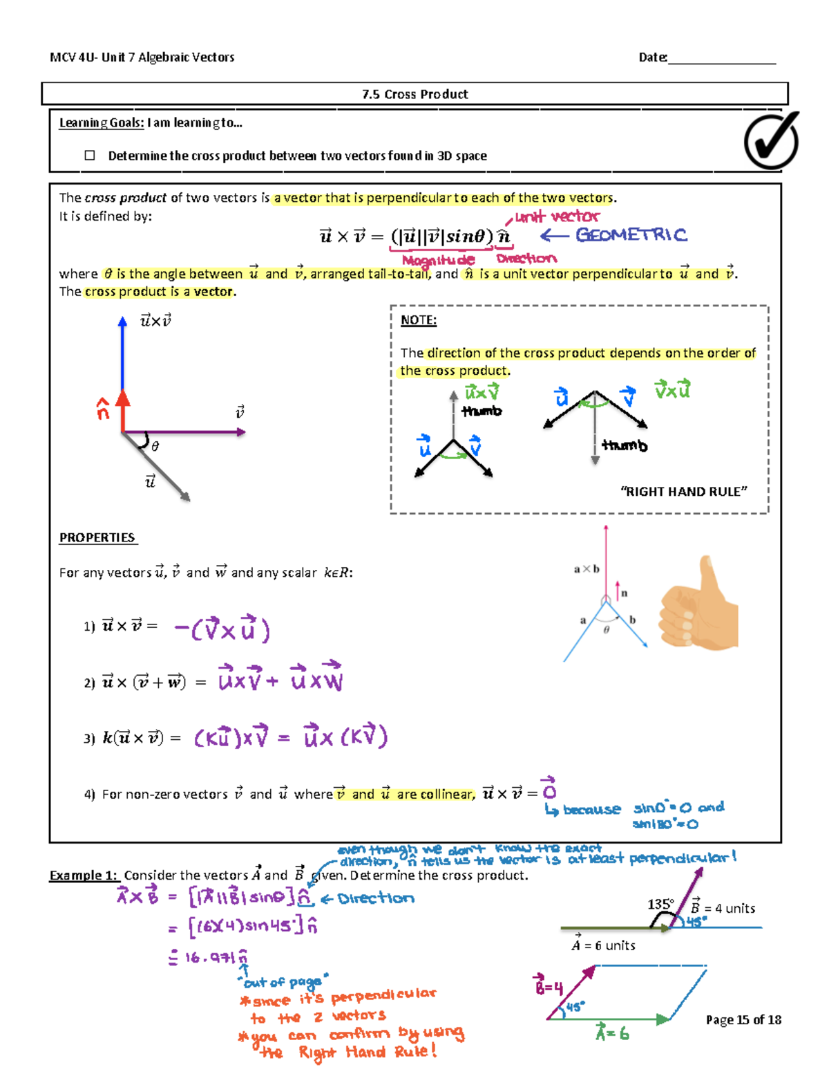 7 - Sinusoidal functions - MCV 4U- Unit 7 Algebraic Vectors Date ...