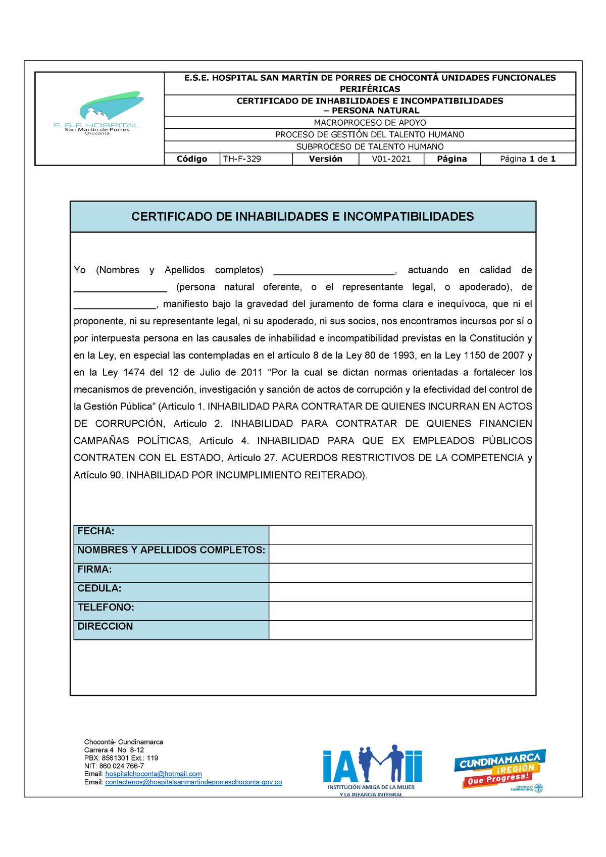 Certificado Inhabilidades E - Studocu