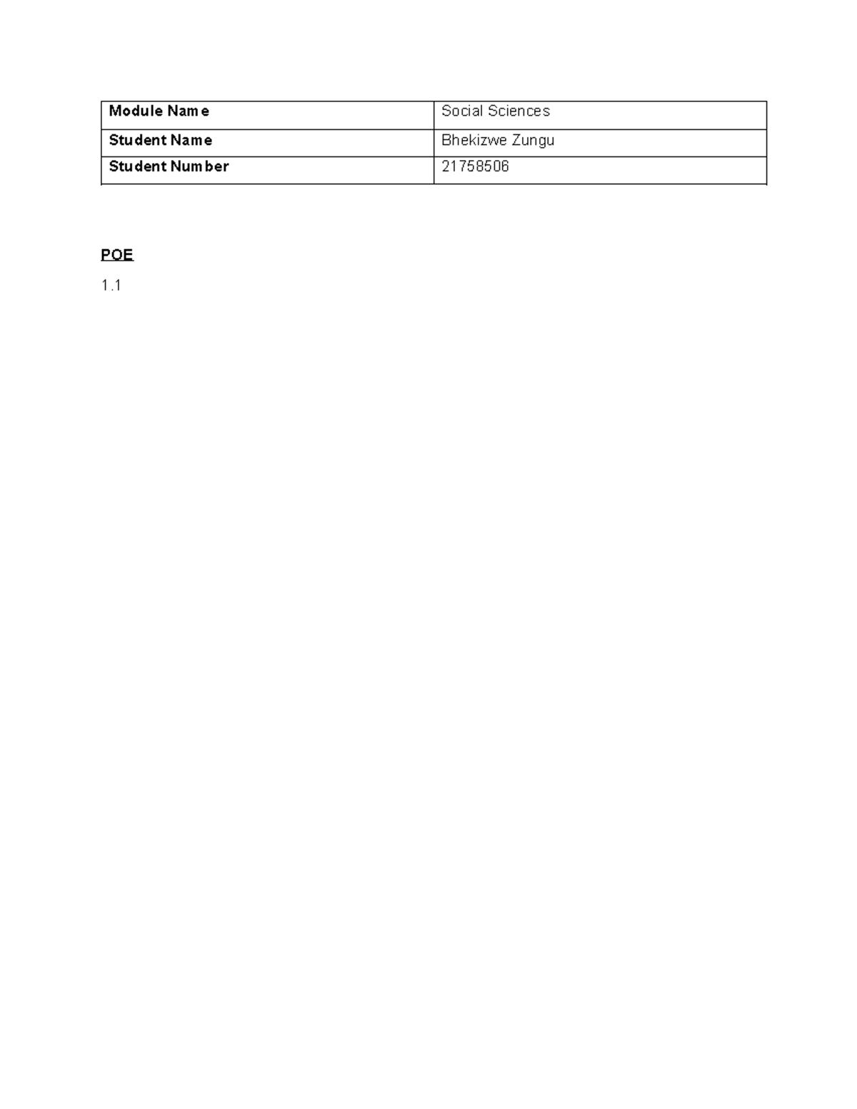 SS - work - TISS5111 - Module Name Social Sciences Student Name ...