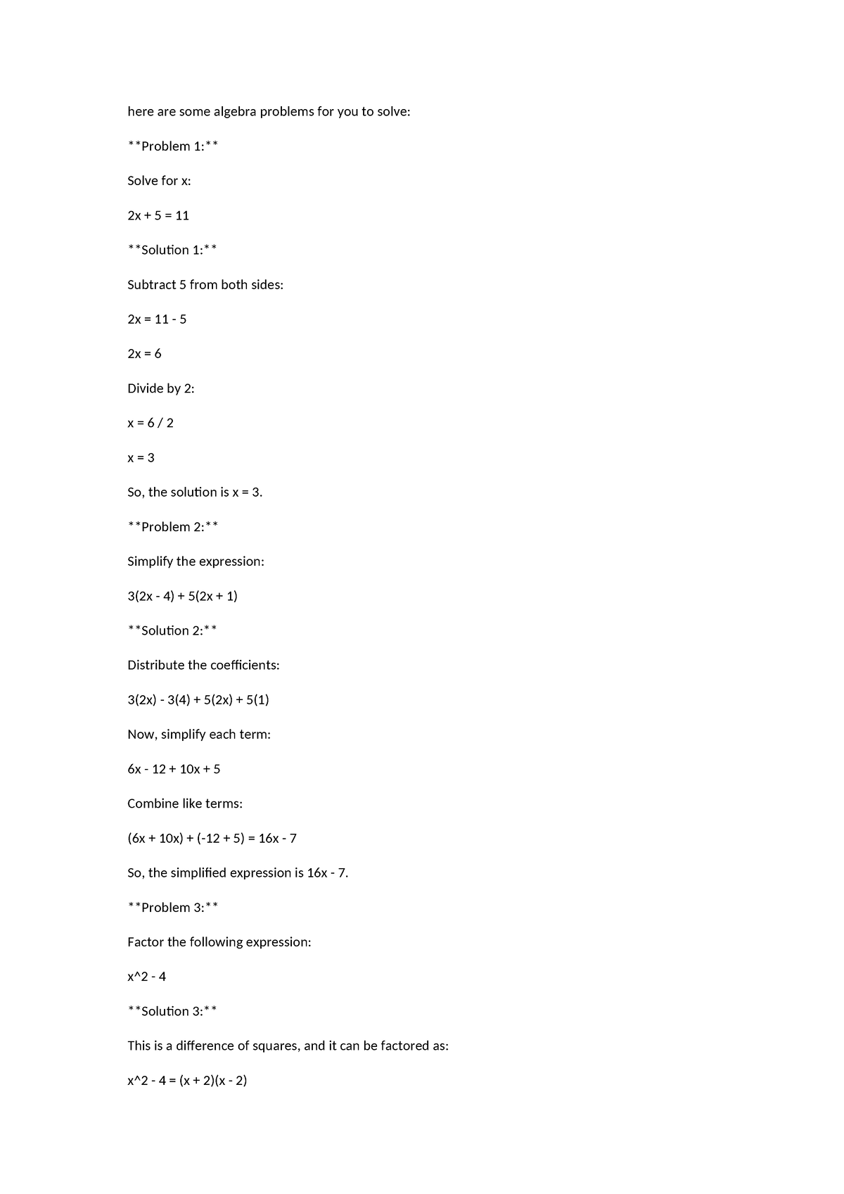 Algebra Problem Problem 2 Simplify The Expression 32x 4 52x 1 Solution 2 1526