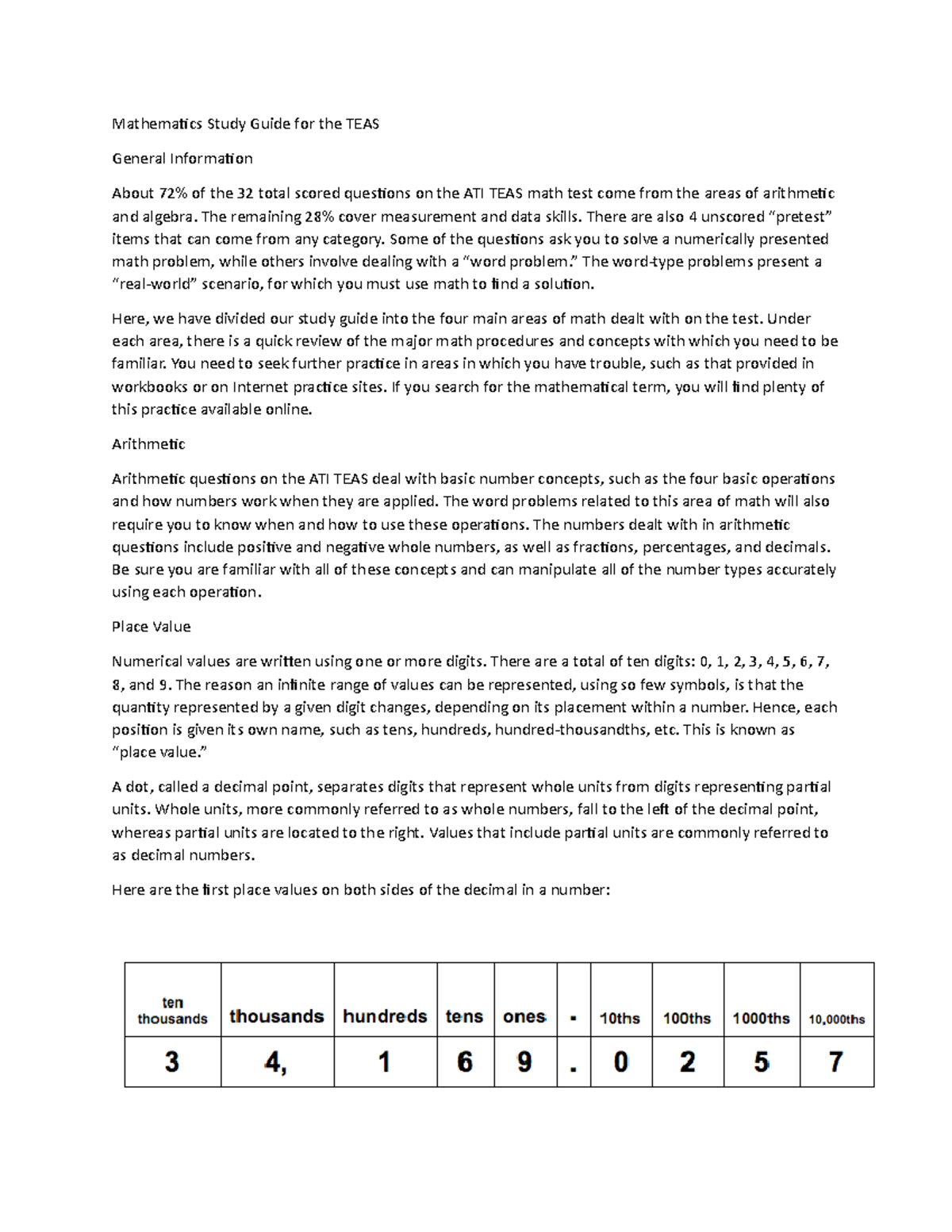 TEAS Math - Comprehensive math study guide to help pass the TEAS test ...