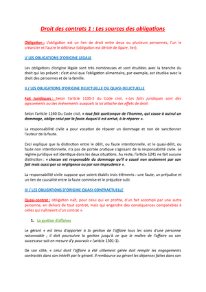 Chapitre 2 Droit Contrat Resumé - CHAPITRE 2 : LA FORMATION DES ...