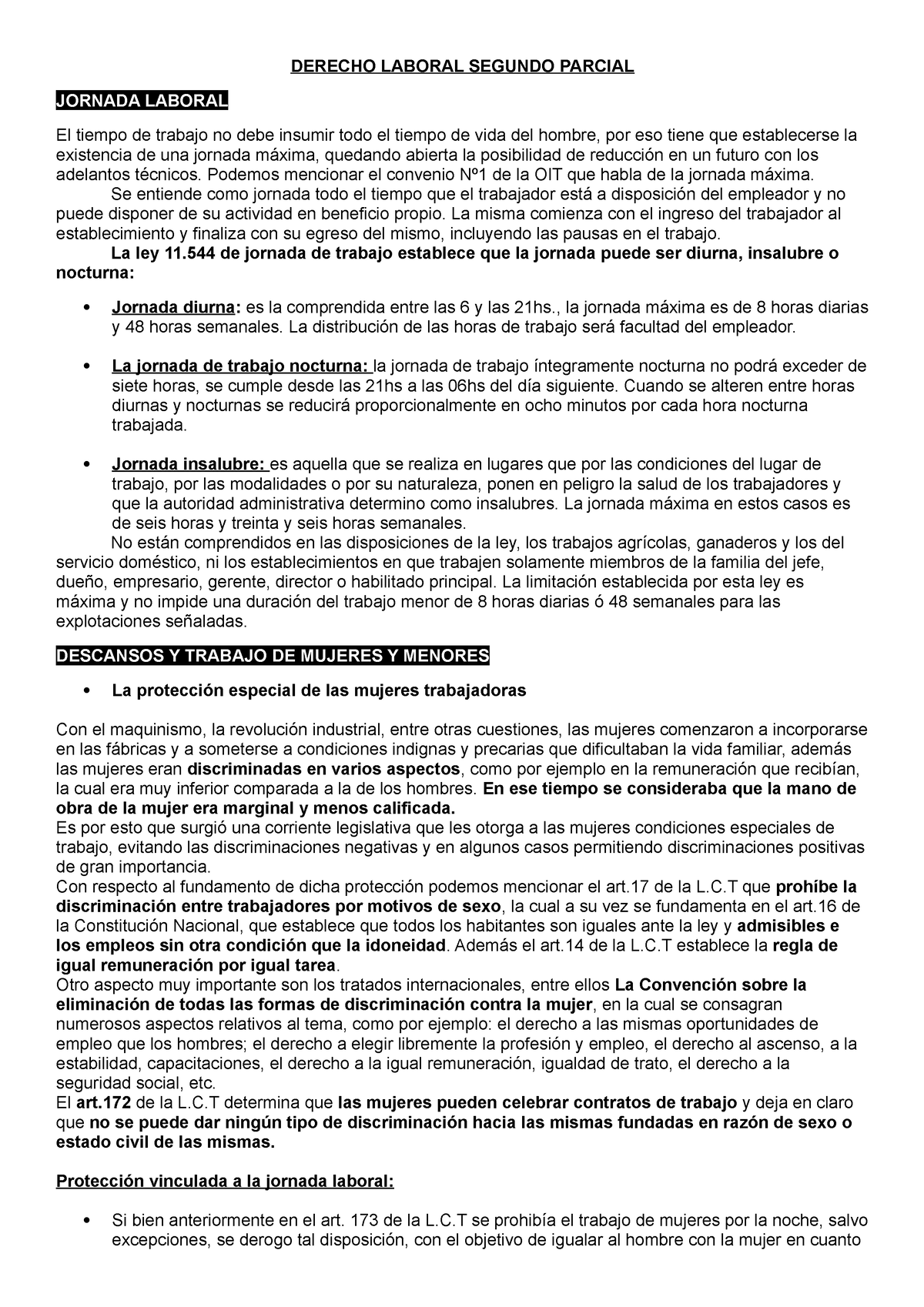 Derecho Laboral Segundo Parcial Derecho Laboral Segundo Parcial