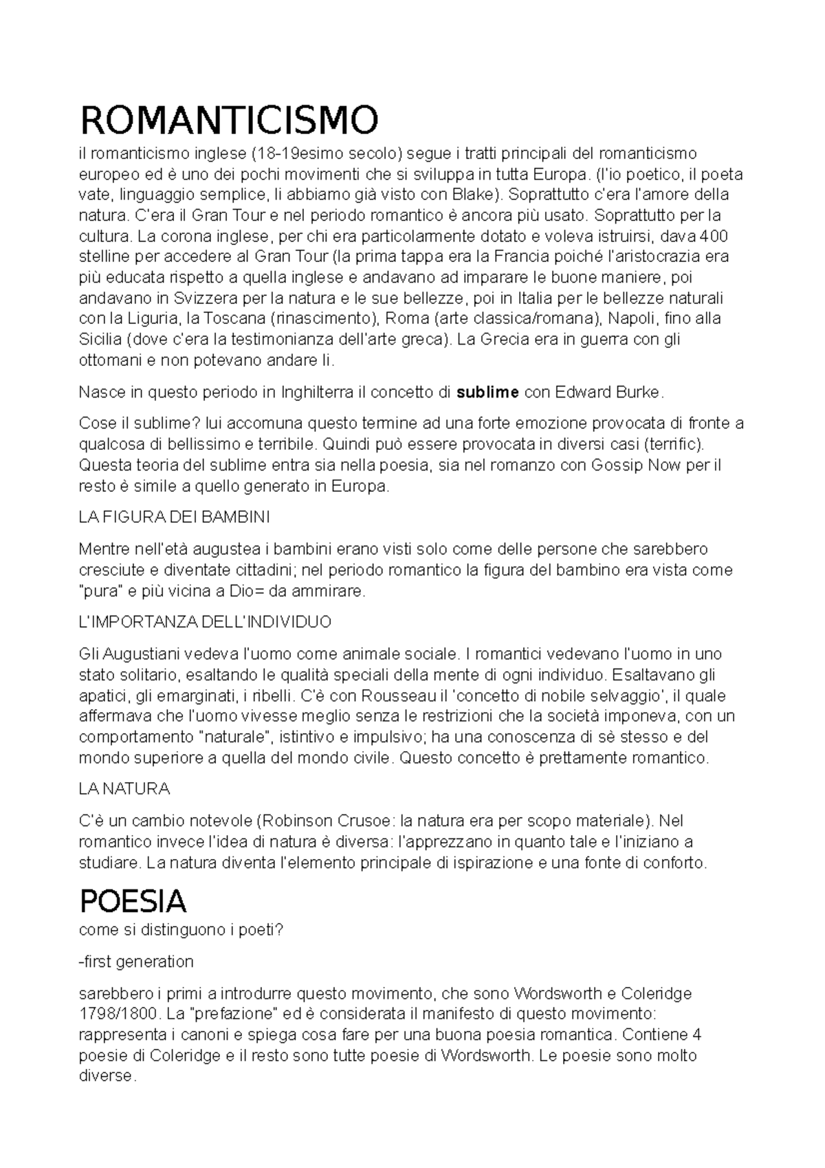 Romanticismo completo ROMANTICISMO il romanticismo inglese (18