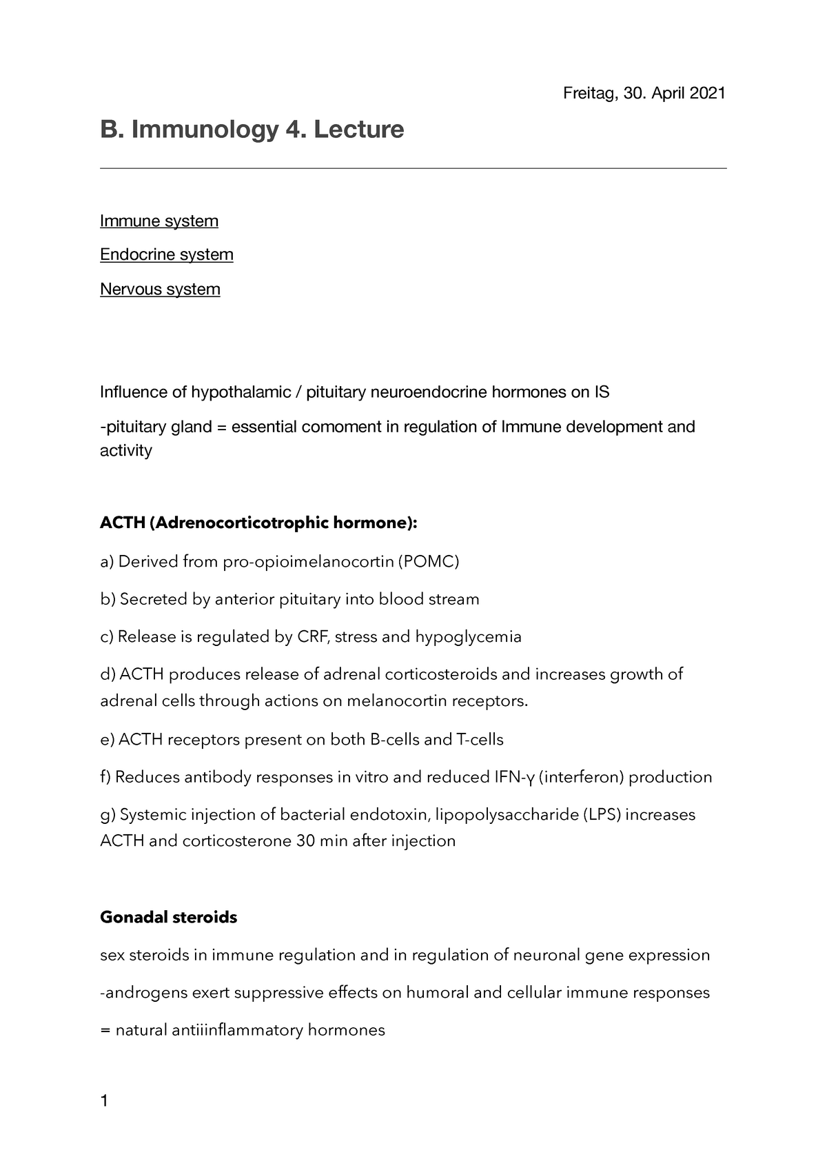 B. Immunology 4. Lecture - B. Immunology 4. Lecture Immune System ...