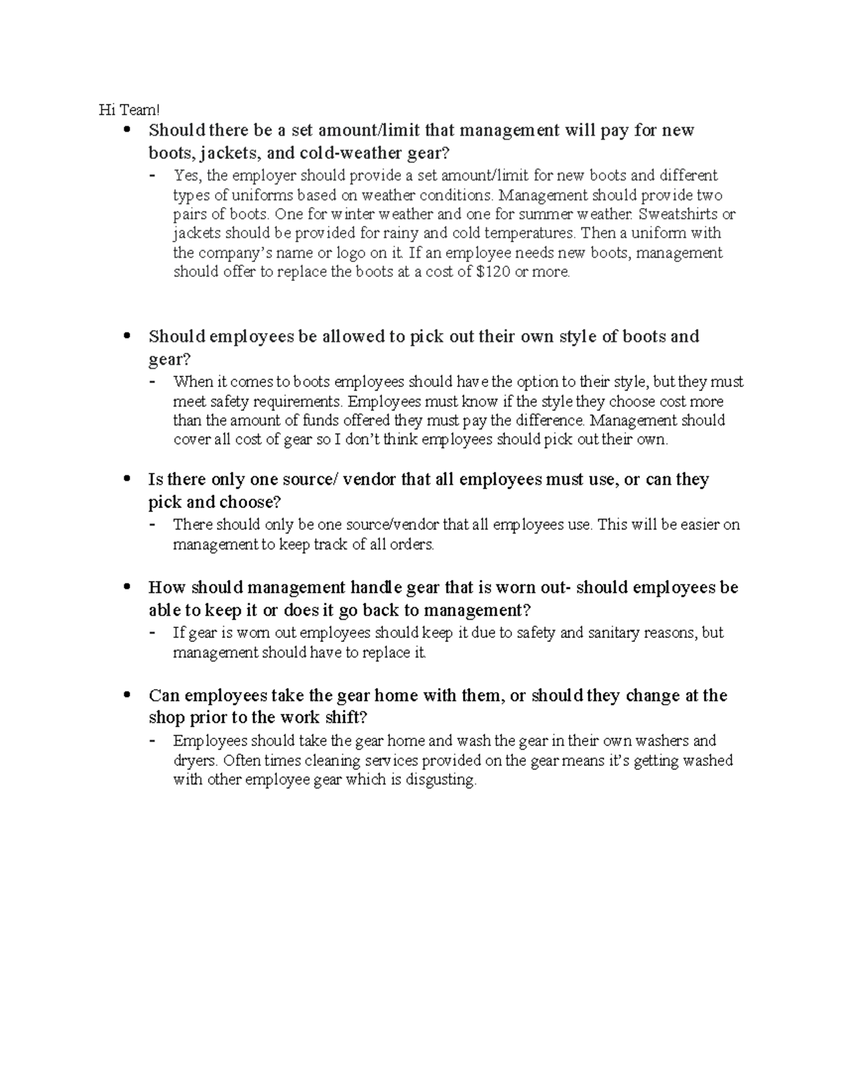 3-1 Discussion - Hi Team! Should there be a set amount/limit that ...