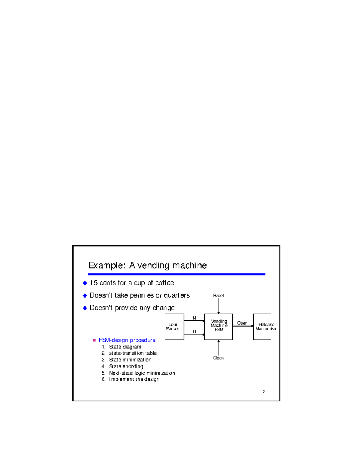 4 vending machine - Application - Lecture 22 Logistics HW8 due Monday ...