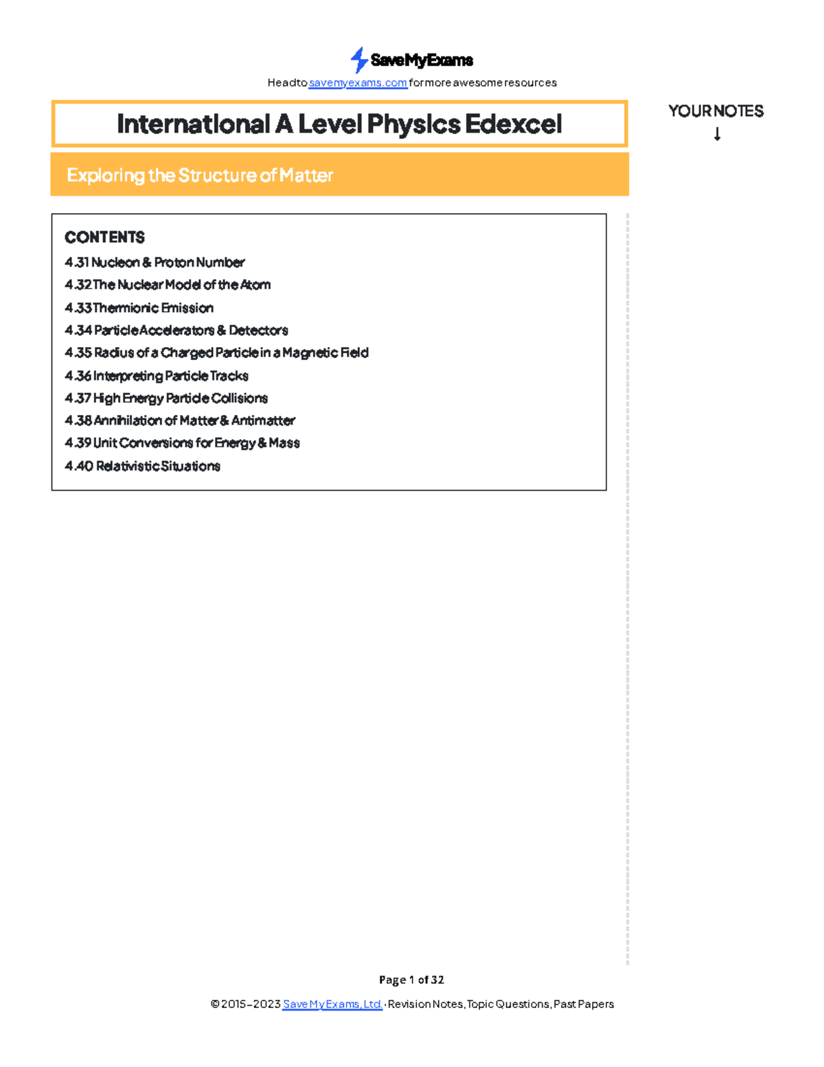 Exploring the structure of matter - Page 1 of 32 International A Level ...