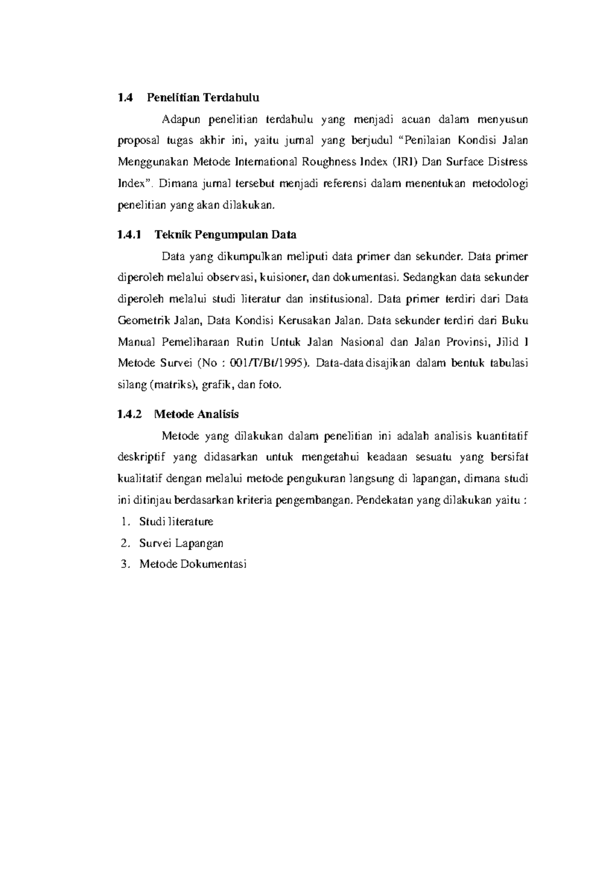 Metode Roadroid SDI-4 - 1 Penelitian Terdahulu Adapun penelitian ...