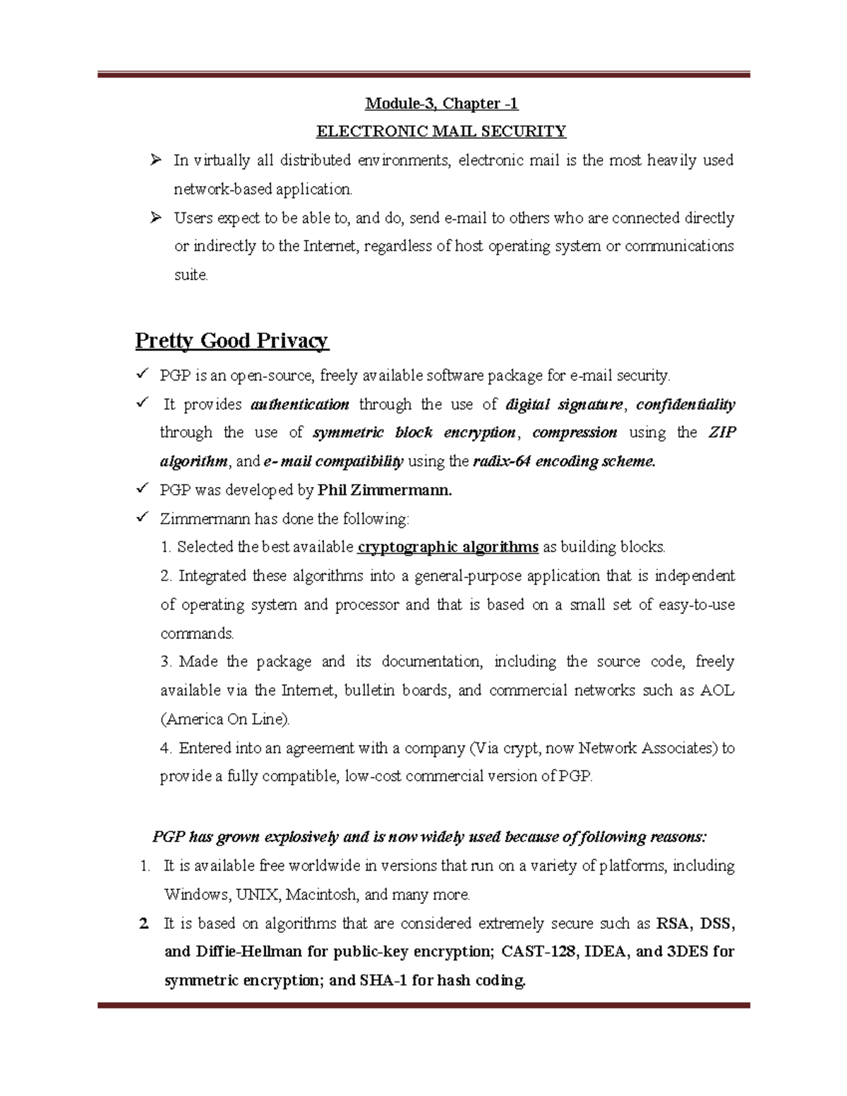 M3-CH1-Email Security - Module-3, Chapter - ELECTRONIC MAIL SECURITY In ...