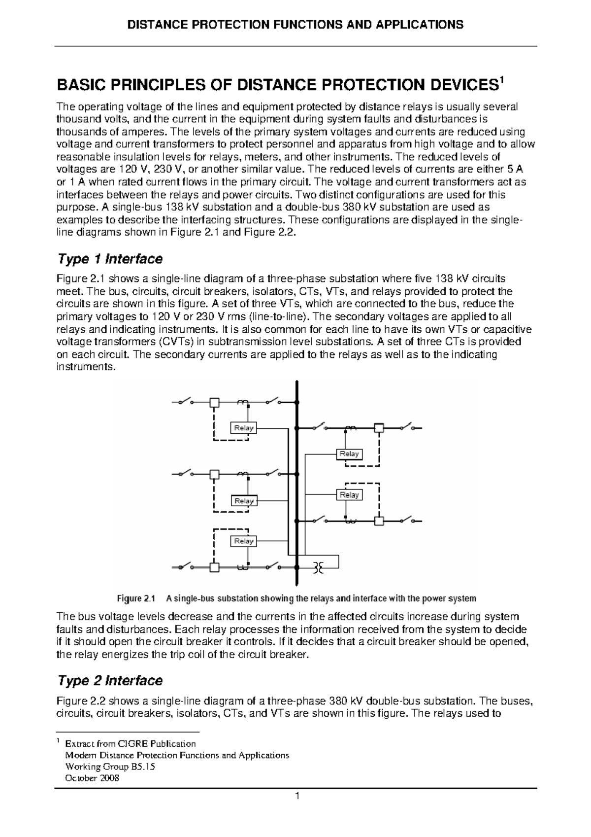 Basic Principles of Distance Protection BASIC PRINCIPLES OF DISTANCE