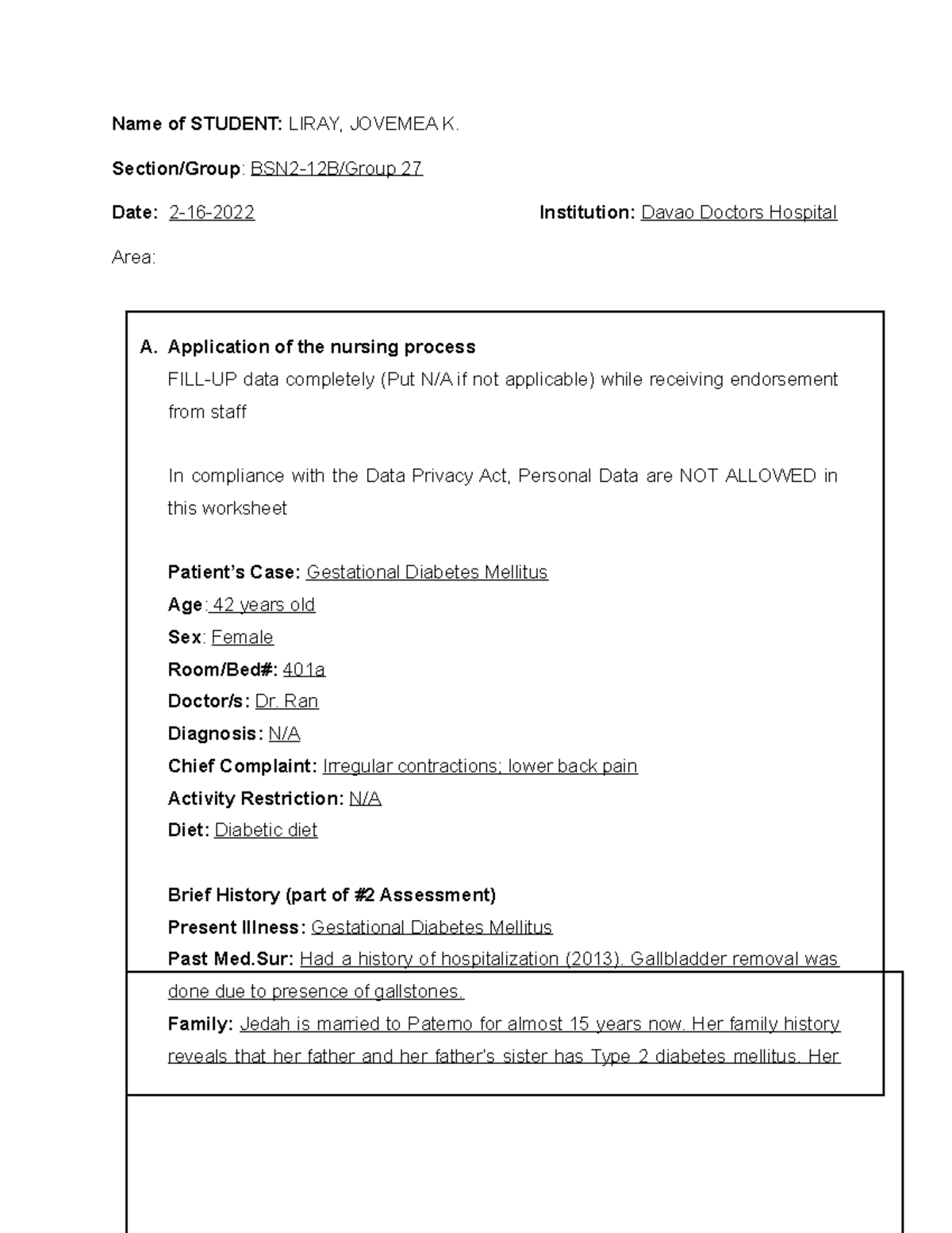 Liray- Learners- Worksheet M1 - Name Of Student: Liray, Jovemea K 