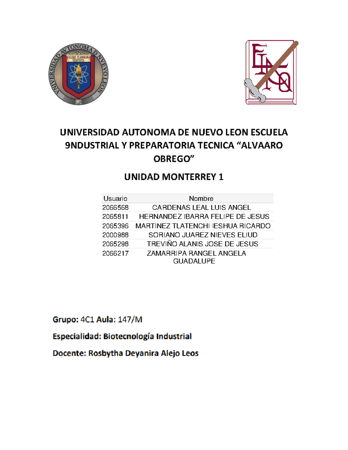 E6 EV3 Logic - UNIVERSIDAD AUTONOMA DE NUEVO LEON ESCUELA 9NDUSTRIAL Y ...