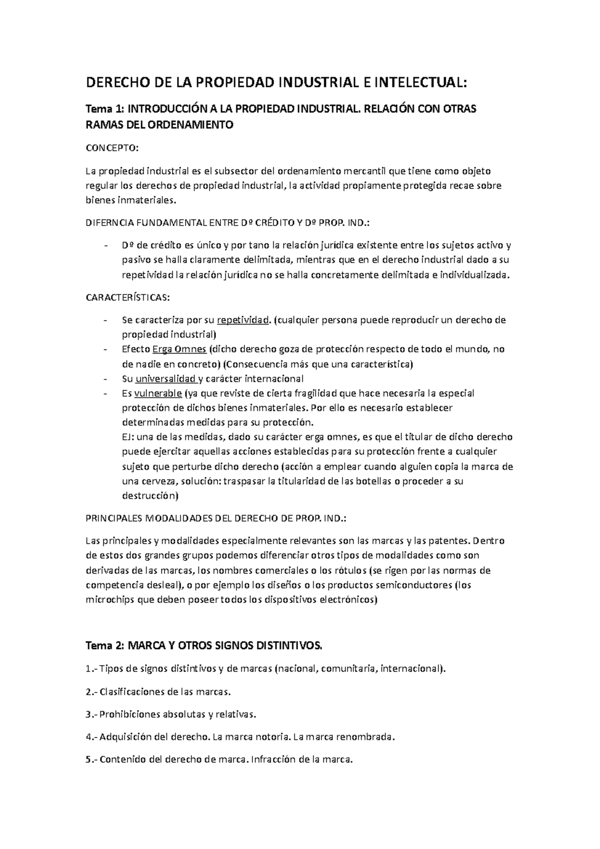 Apuntes Clase Derecho DE LA Propiedad Industrial E Intelectual ...