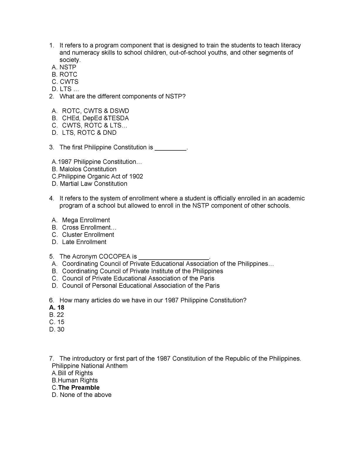 NSTP QS Guide - nstp - It refers to a program component that is ...