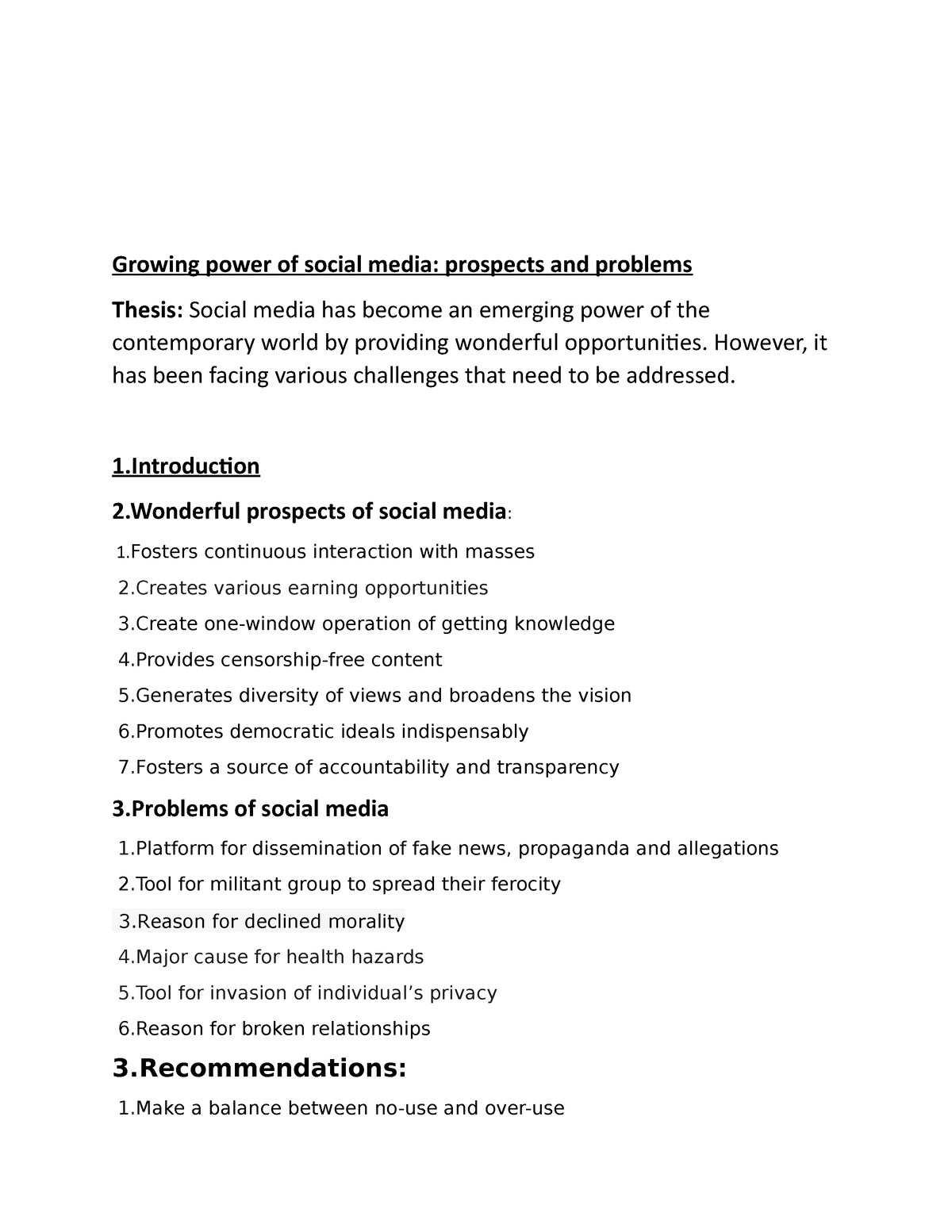 emerging power of social media prospects and problems essay