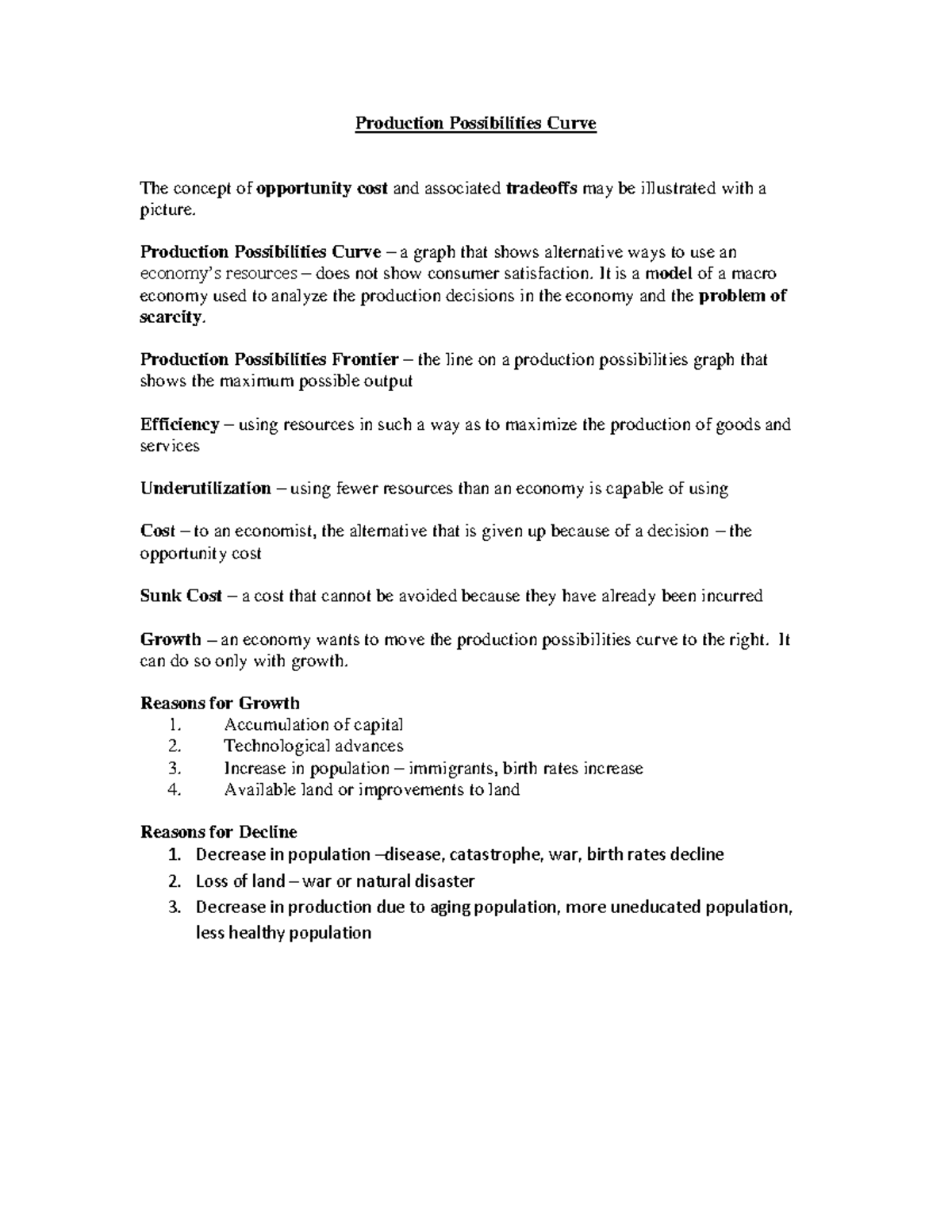PPC Practice - You do - Production Possibilities Curve The concept of ...