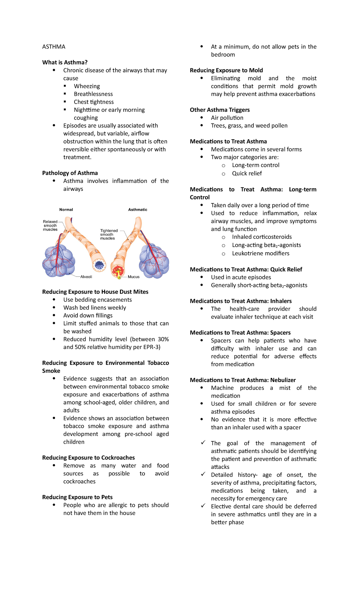 Asthma- HOSPITAL DENTISTRY - ASTHMA What is Asthma? Chronic disease of ...