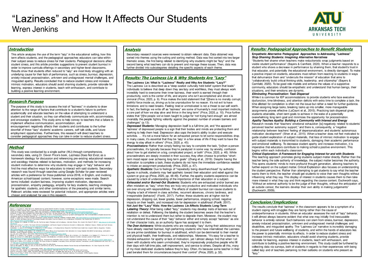 research proposal about laziness of students