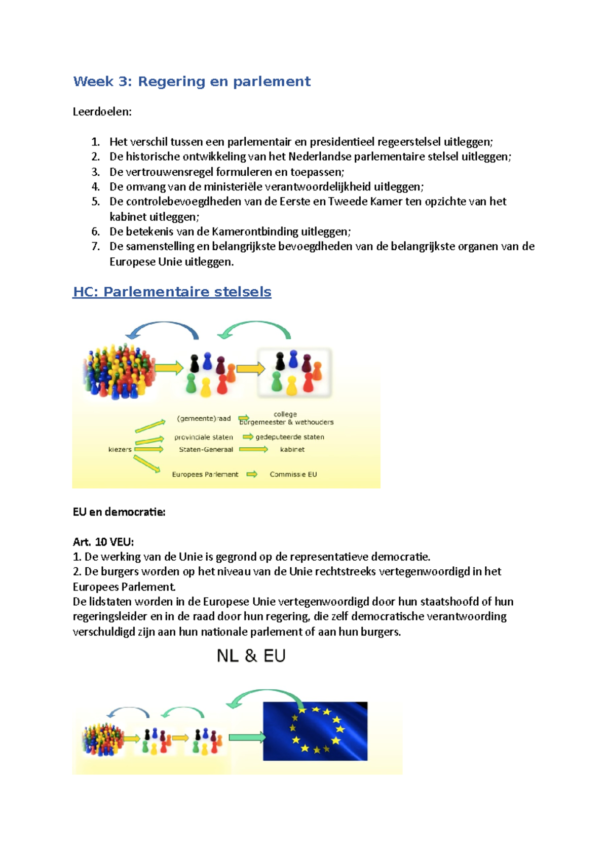 Week 3 Constitutioneel Recht - Week 3: Regering En Parlement Leerdoelen ...