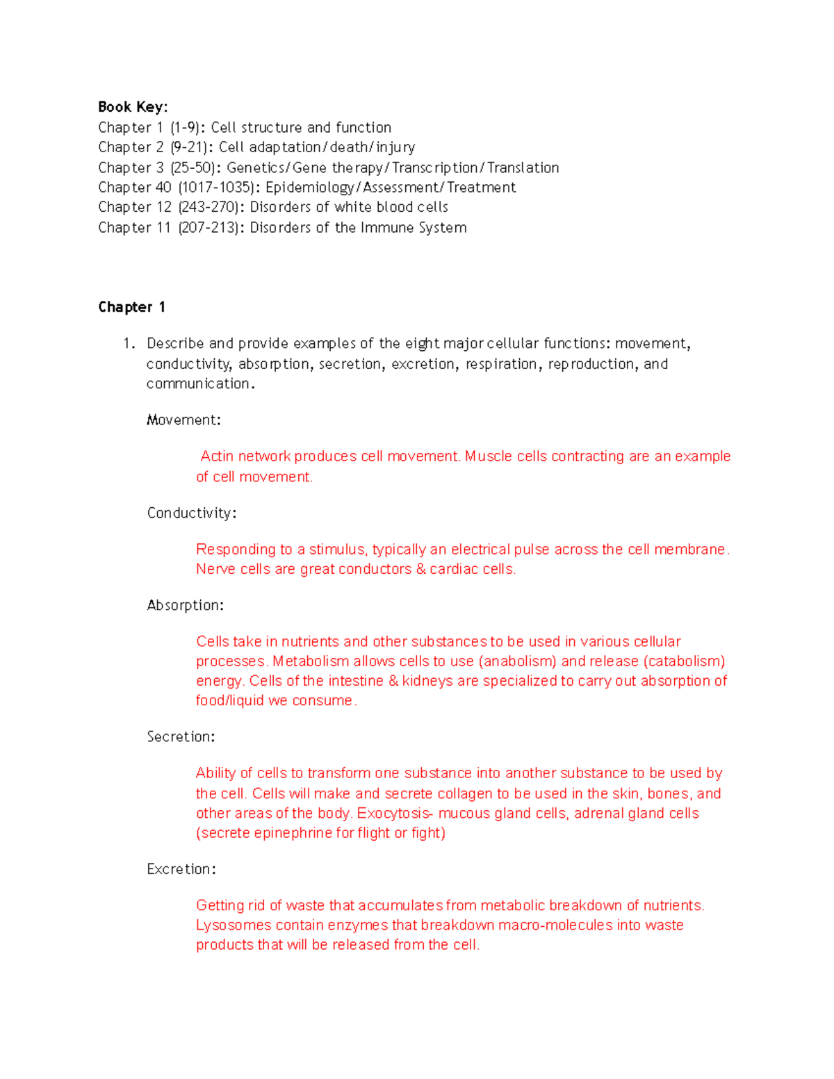 351 Pathophysiology Midterm Study Guide - Book Key: Chapter 1 (1-9 ...