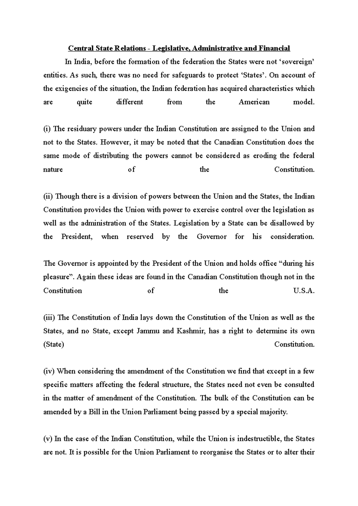 Central State Relations Minor - Central State Relations - Legislative ...