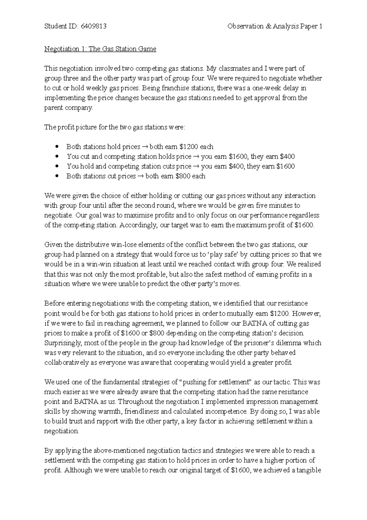 Oap 1 Observation And Analysis Paper 1 Semester 2 2021 Mgmt2004 Anu Studocu