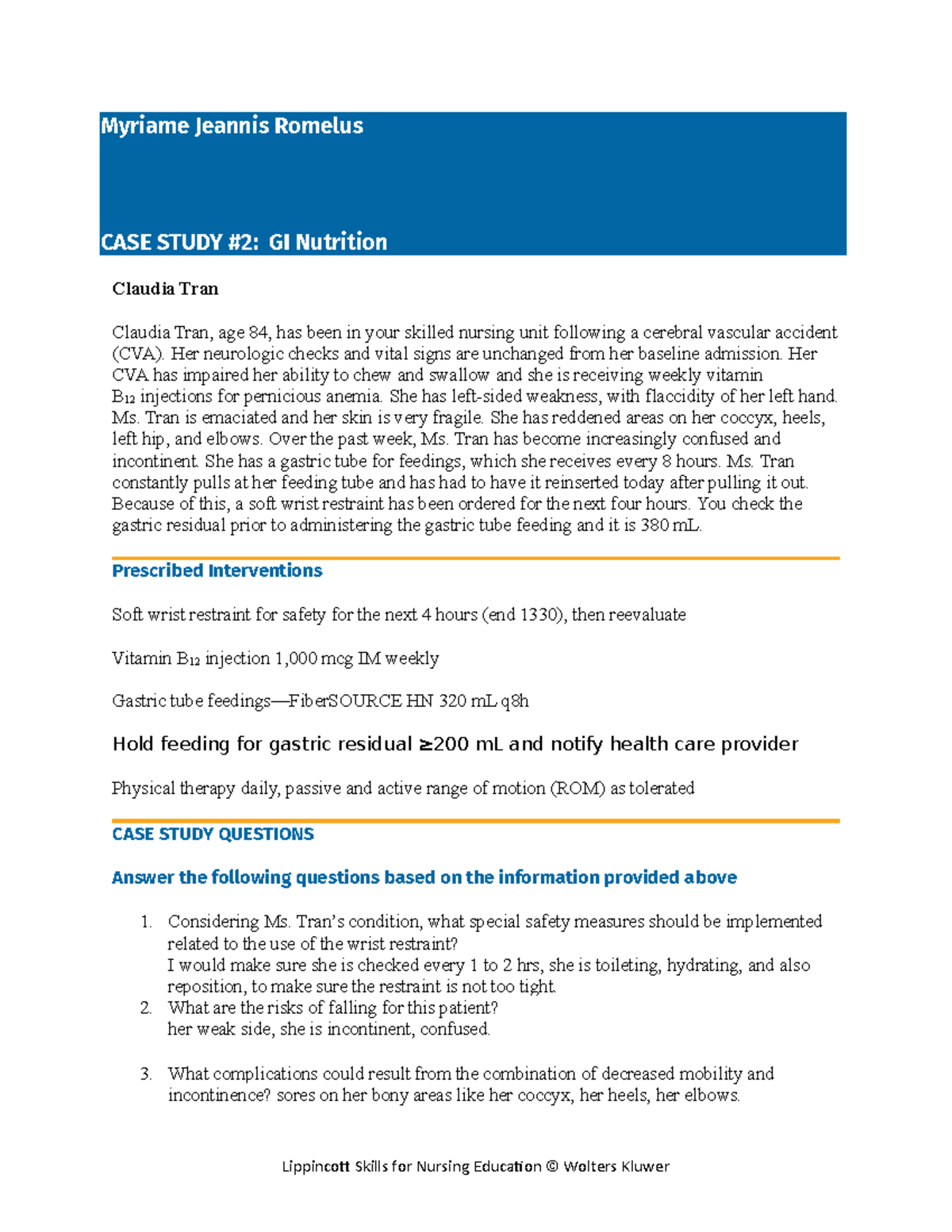 gi nursing case study