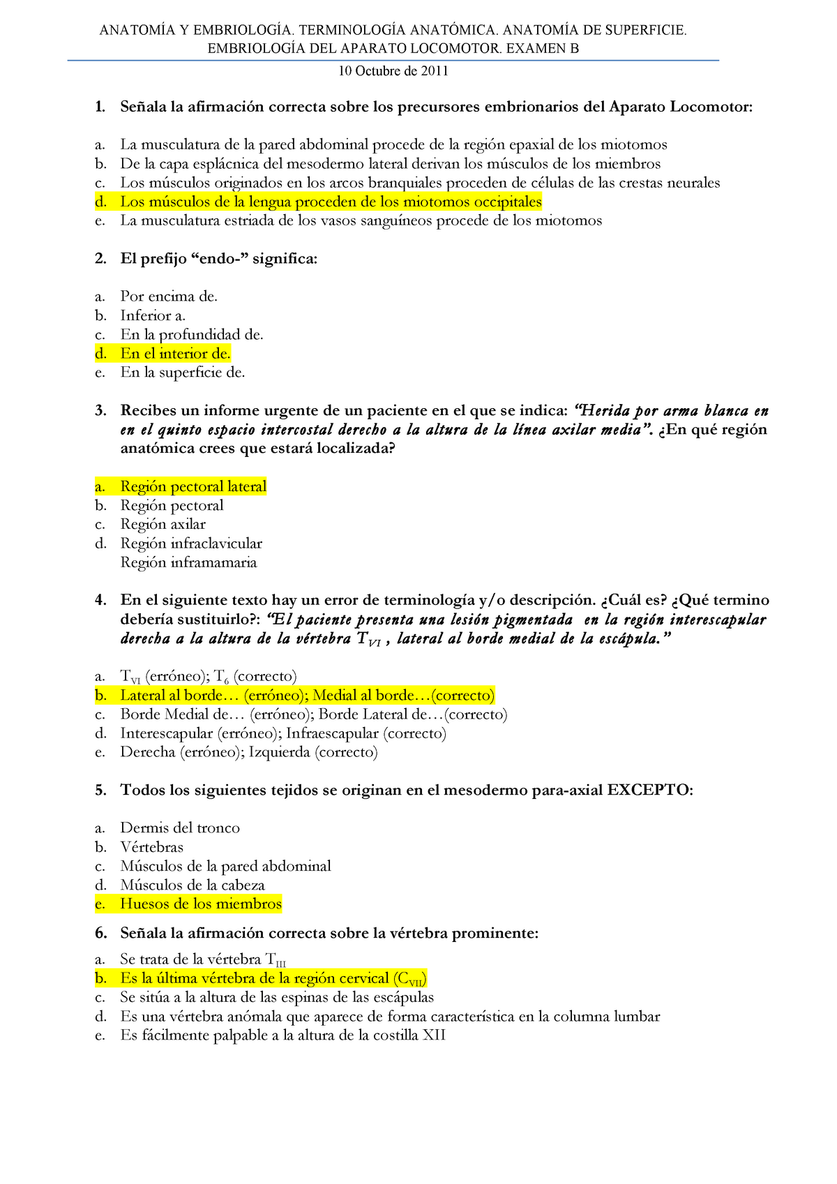 Examen Octubre 2011, Preguntas Y Respuestas - Y DE SUPERFICIE. DEL ...