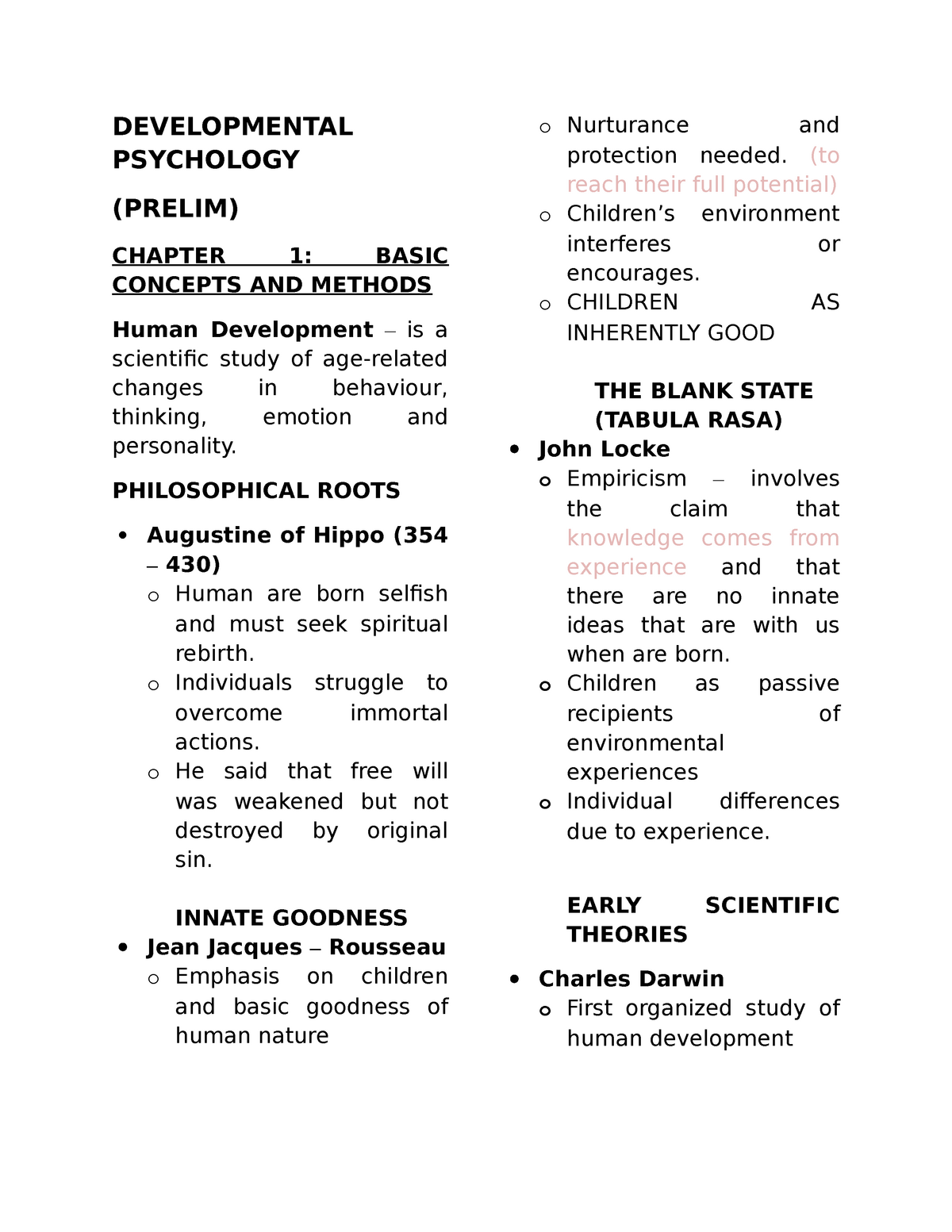 developmental theory psychology essay
