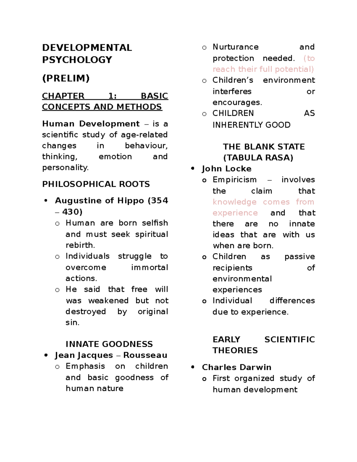 developmental theory psychology essay