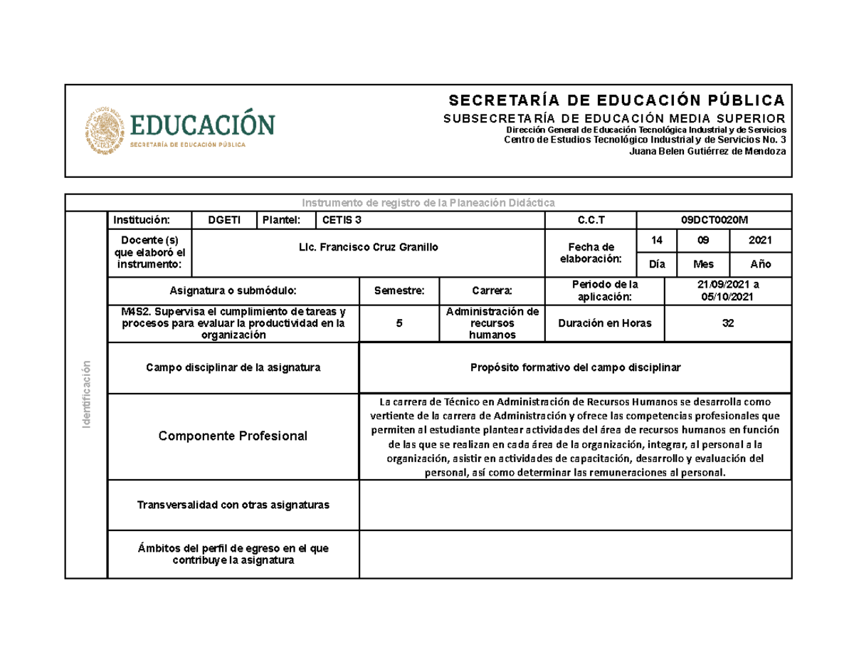 Supervisa EL Cumplimiento DE Tareas Y Procesos PARA Evaluar LA