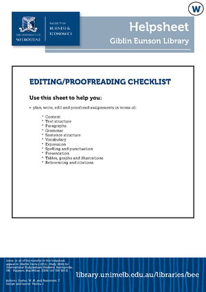 Editing AN Academic Paper - EDITING AN ACADEMIC PAPER Once you have ...