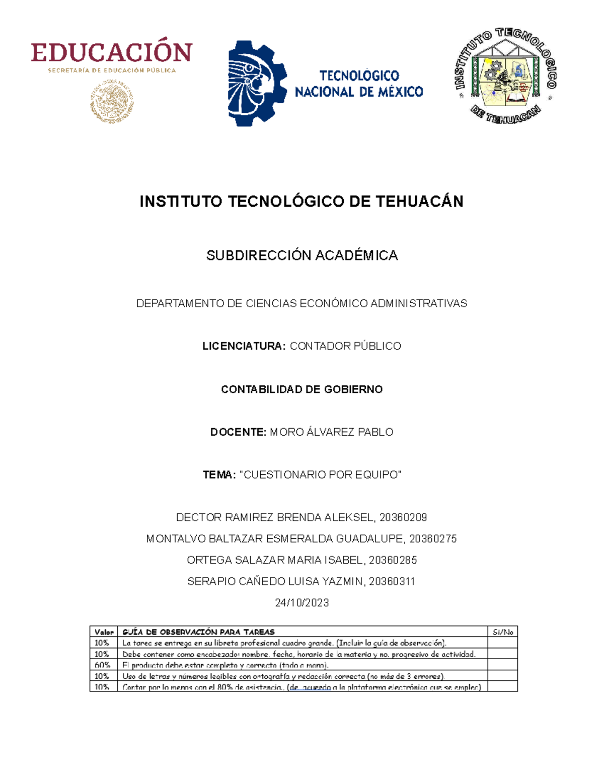 Preguntas INE Información detallada del INE INSTITUTO TECNOLÓGICO DE TEHUACÁN SUBDIRECCIÓN Preguntas INE Información detallada del INE INSTITUTO TECNOLÓGICO DE TEHUACÁN SUBDIRECCIÓN