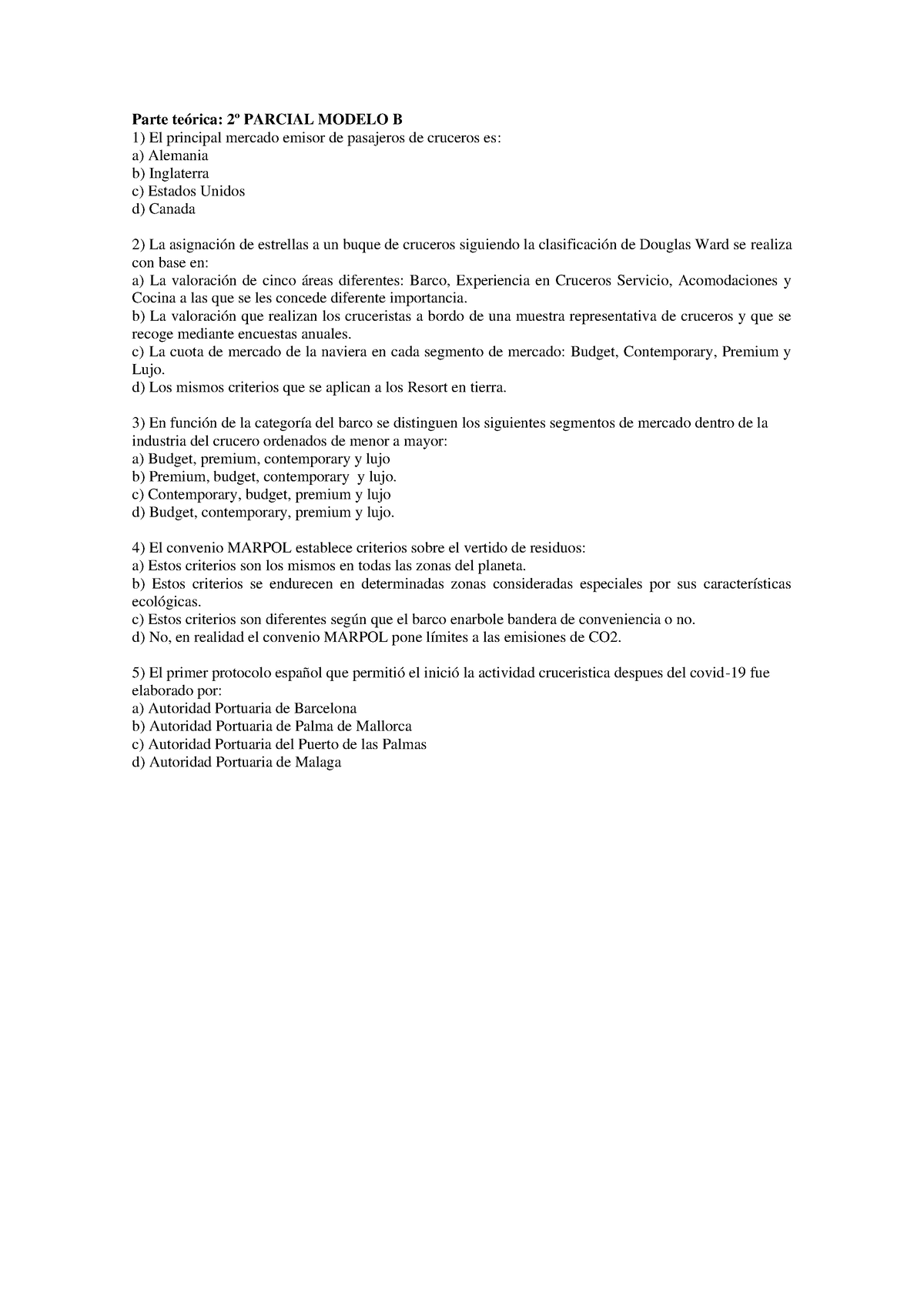 Tipo Test Modelo B 2º Parcial - Parte Teórica: 2º PARCIAL MODELO B El ...