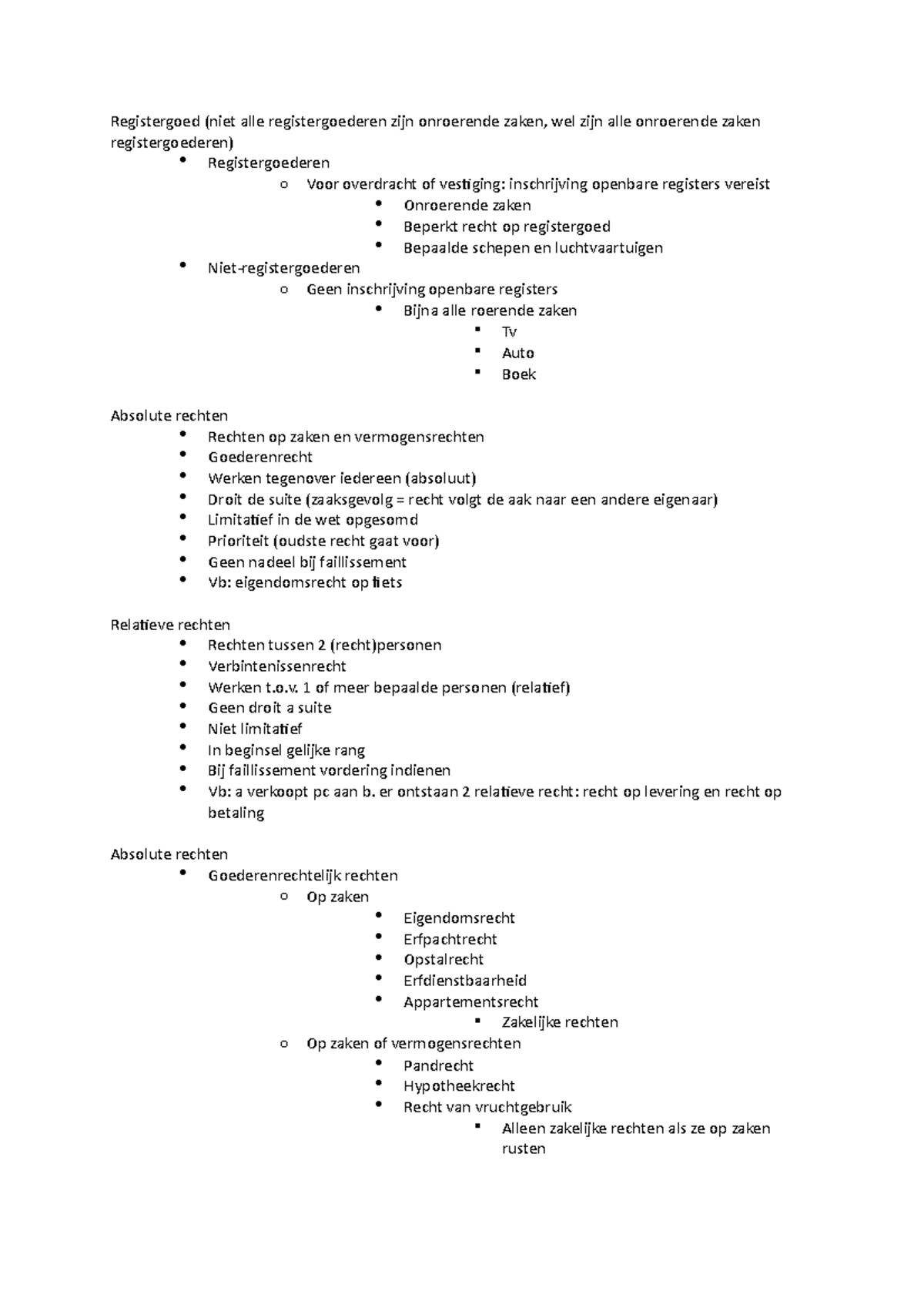 Recht aantekeningen 3 Registergoed (niet alle registergoederen zijn