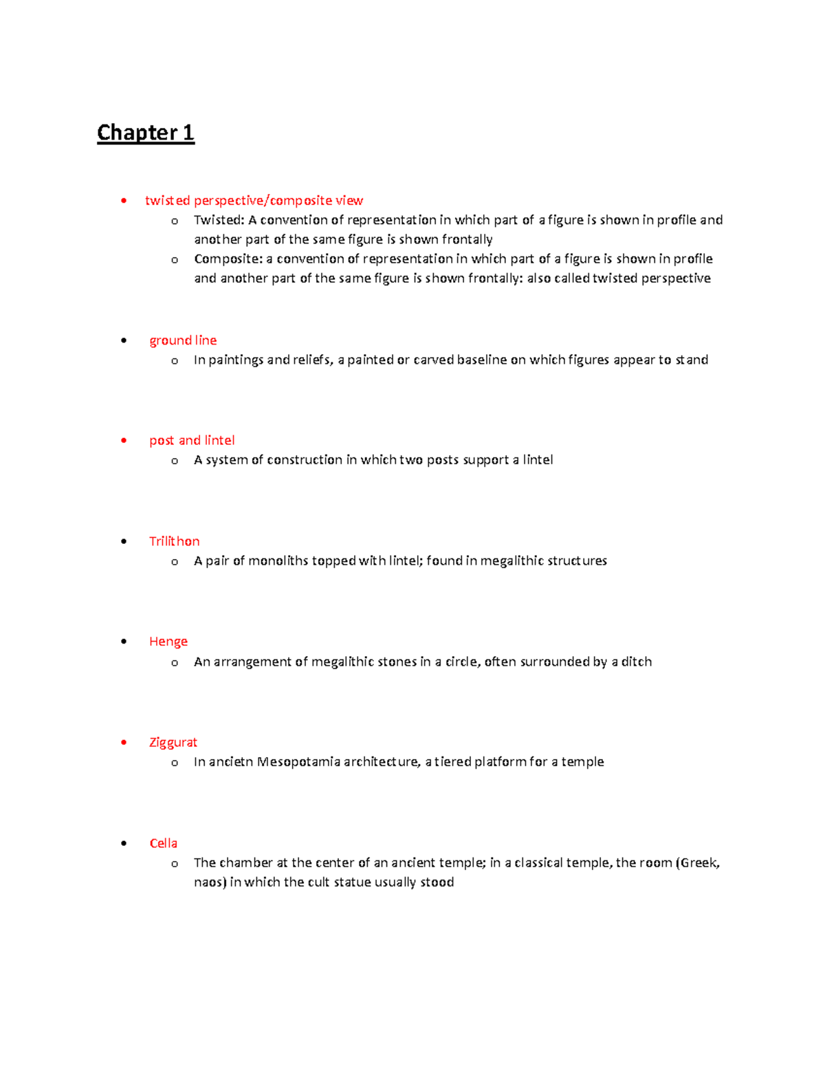 Art History Key Term Chapter 1 and 2 Chapter 1 twisted perspective