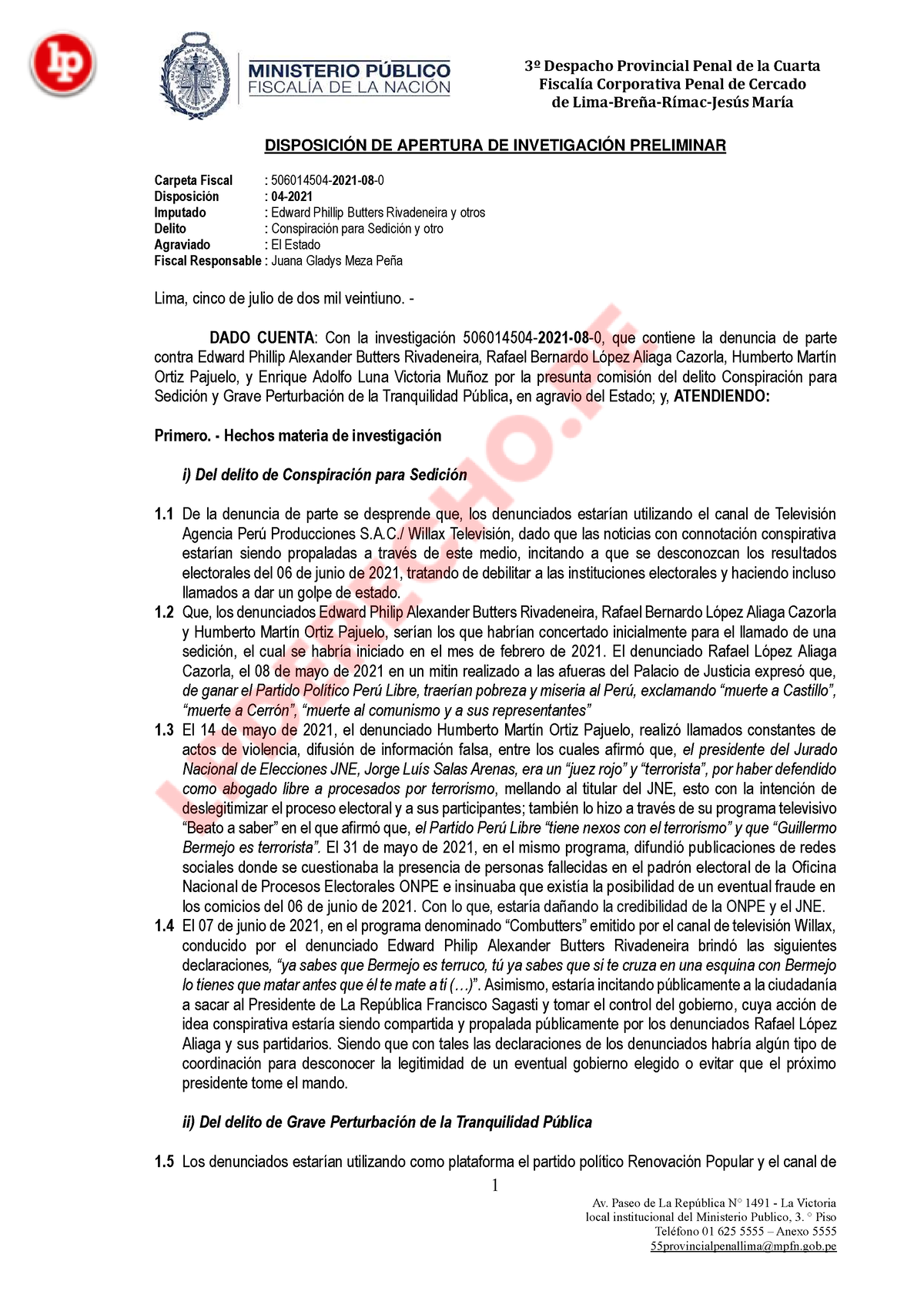 Fiscalia Abre Investigacion Contra Lopez Ortiz Butters Y Otros Lp FiscalÌa Corporativa Penal 9681