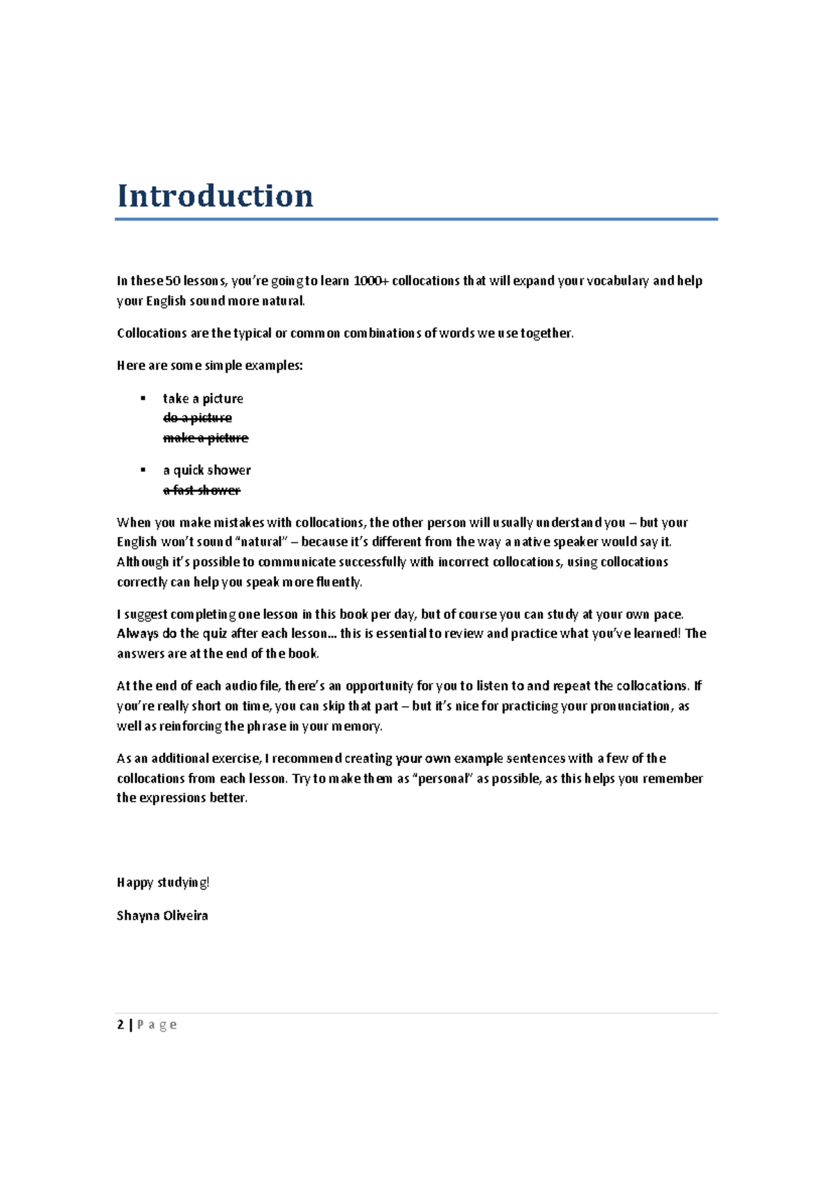 CollocationsFull Learn fast Introduction In these 50 lessons, you