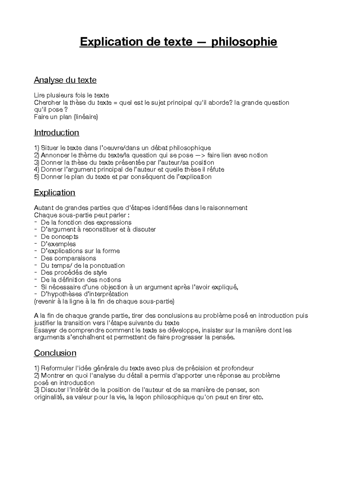 Méthode Explication De Texte Philosophie - Explication De Texte ...