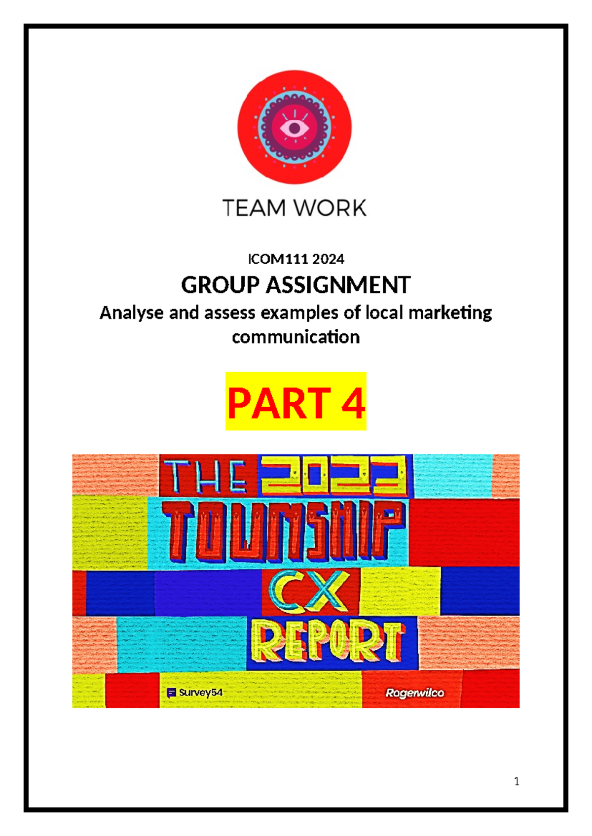 ICOM111 2024 Group Assignment PART 4 17 Feb Analysis of Local Marketing ...