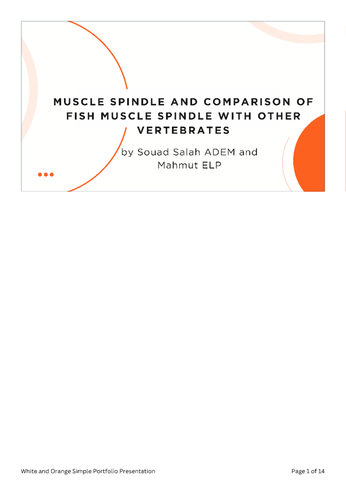 Group-3-FISH - Notes - MUSCLE SPINDLE AND COMPARISON OF FISH MUSCLE ...