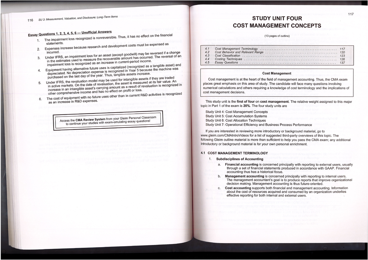 CMA Part 1 Page 116-175 - Questions and answers for CMA Exams ...