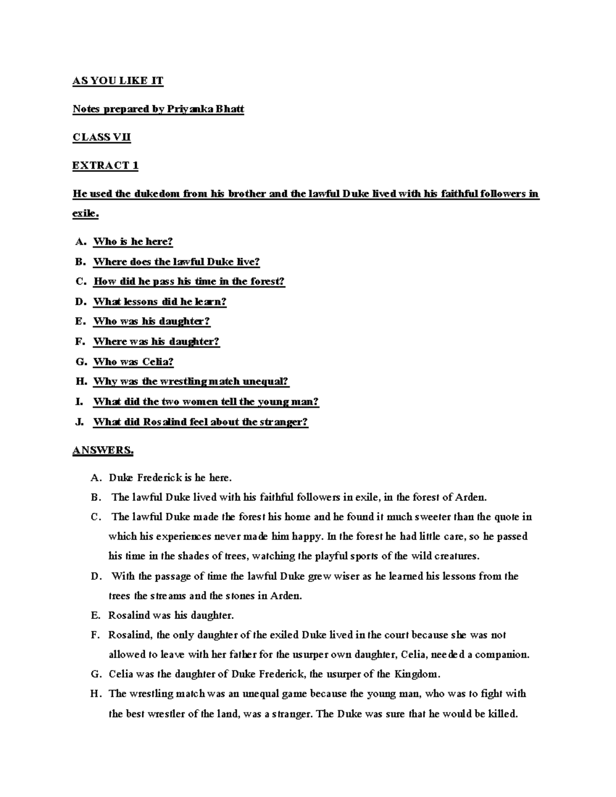 AS YOU LIKE IT VII - i love biology english physics and maths - AS YOU ...